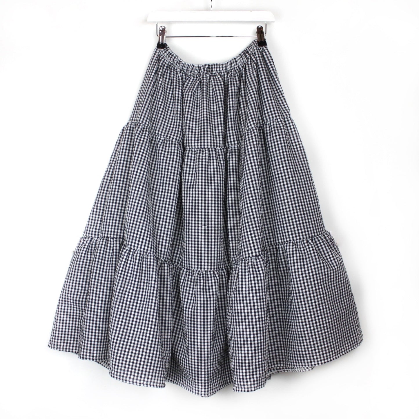 Black Gingham Maxi Skirt