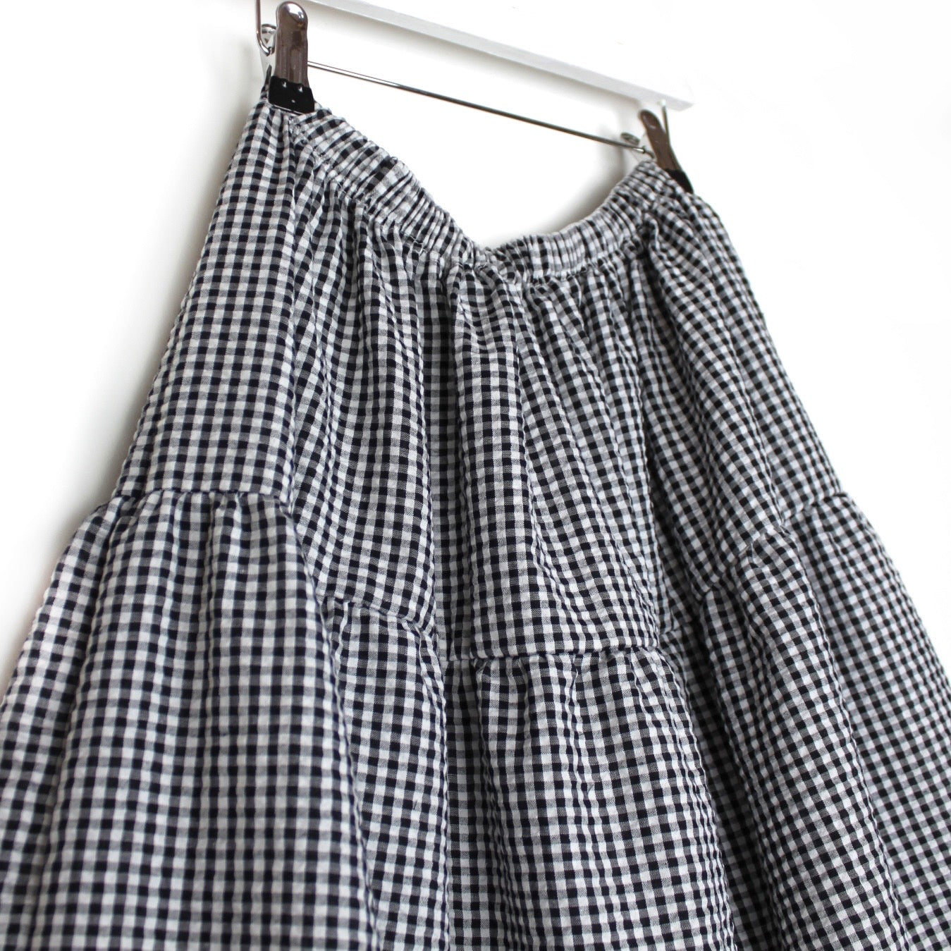 Black Gingham Maxi Skirt