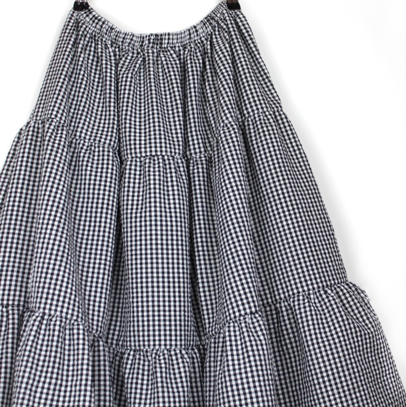 Black Gingham Maxi Skirt