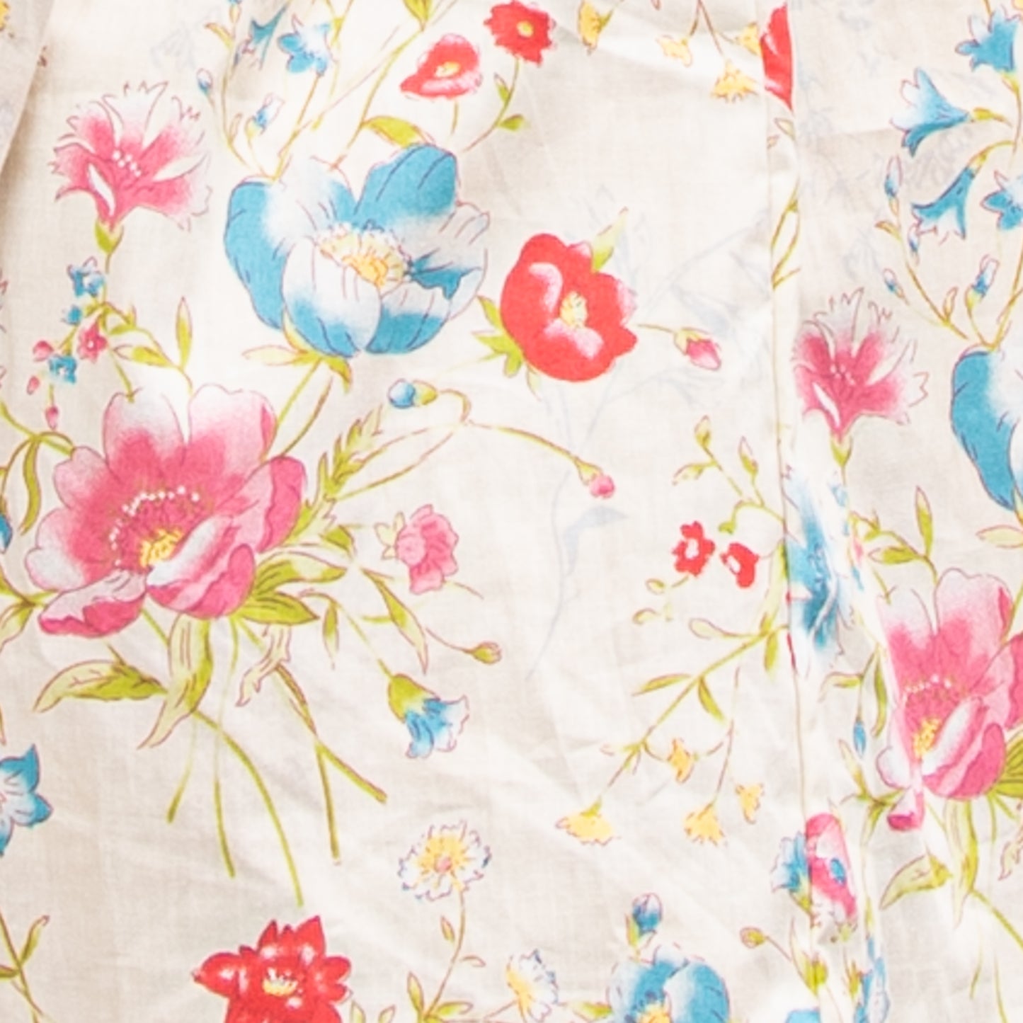 Cream Floral Smock Dress