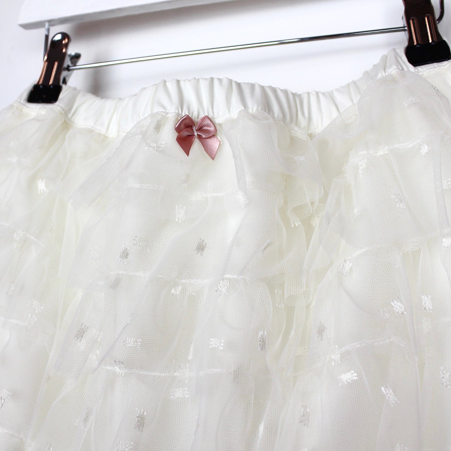 Cream Ruffle Tulle Skirt