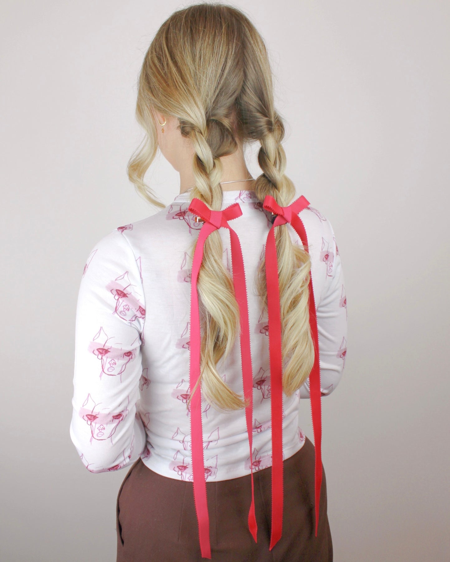 Long Zero Waste Hair Bow Clips