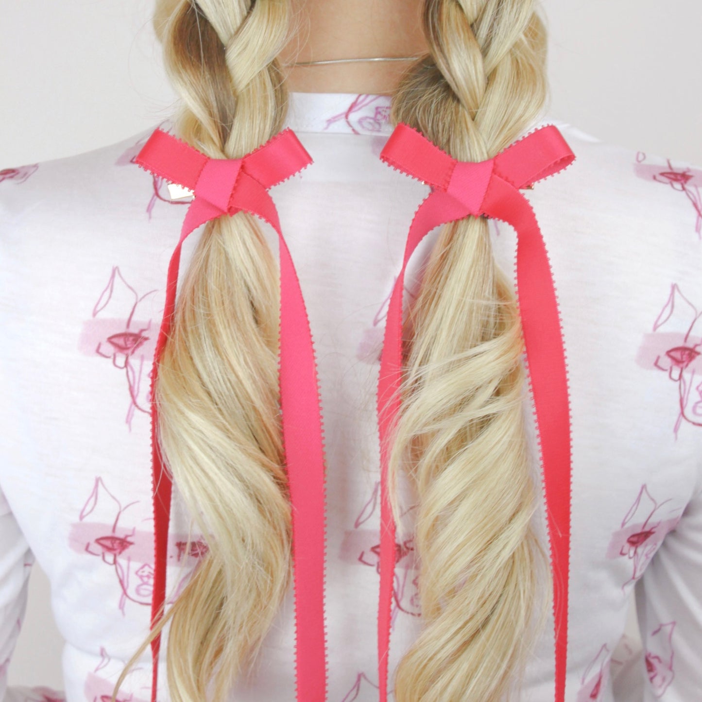 Long Zero Waste Hair Bow Clips