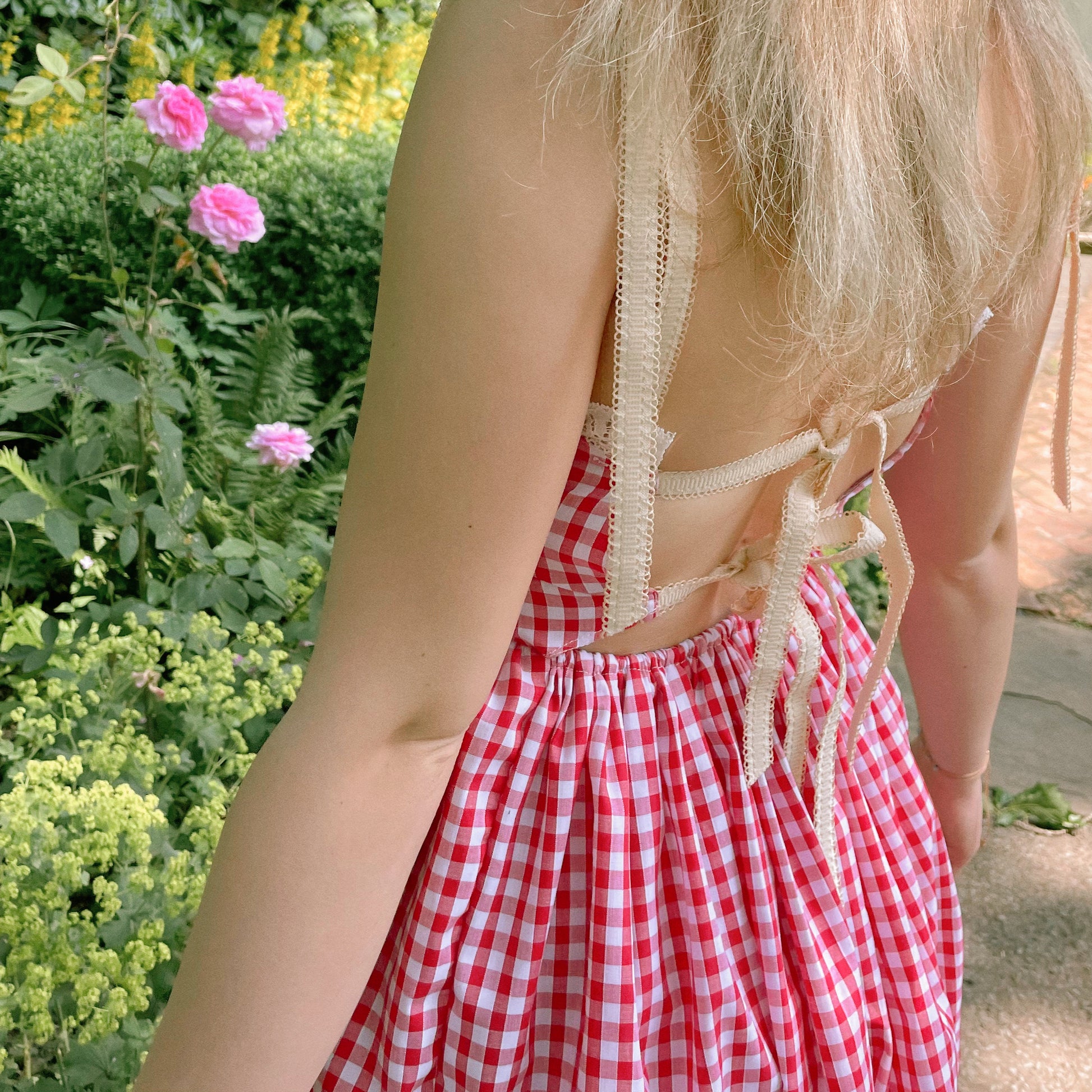 red gingham smock dress Courtney Red Gingham Smocked Dress with Embroidery 5 Years
