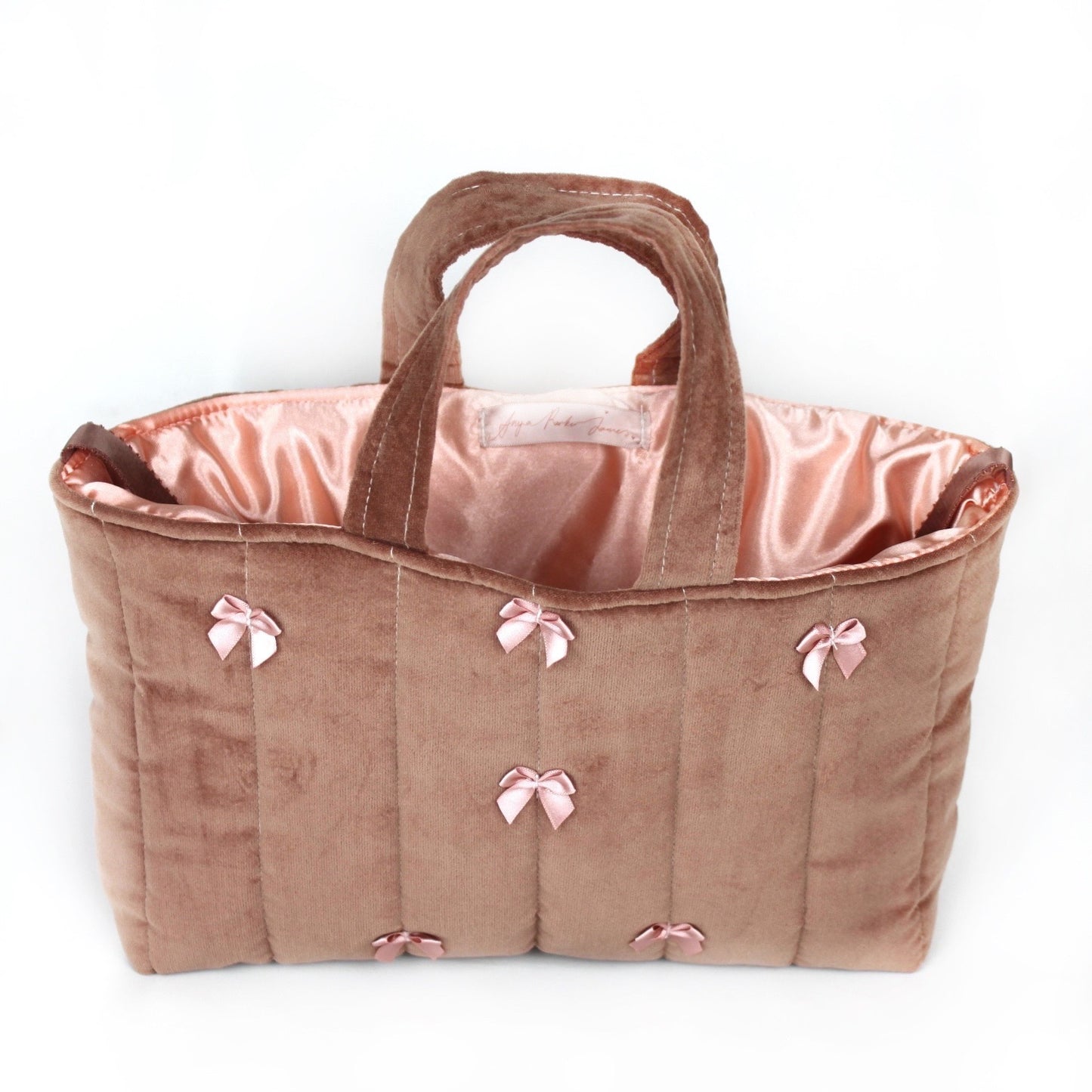 Blush Velvet Bow Bag