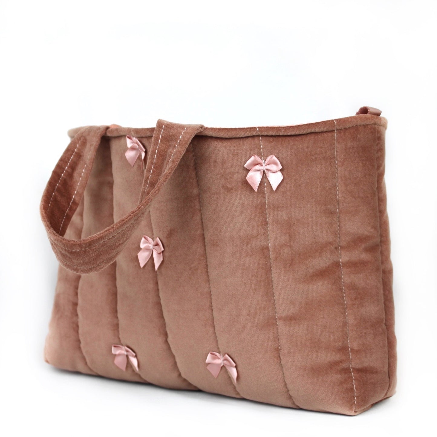 Blush Velvet Bow Bag