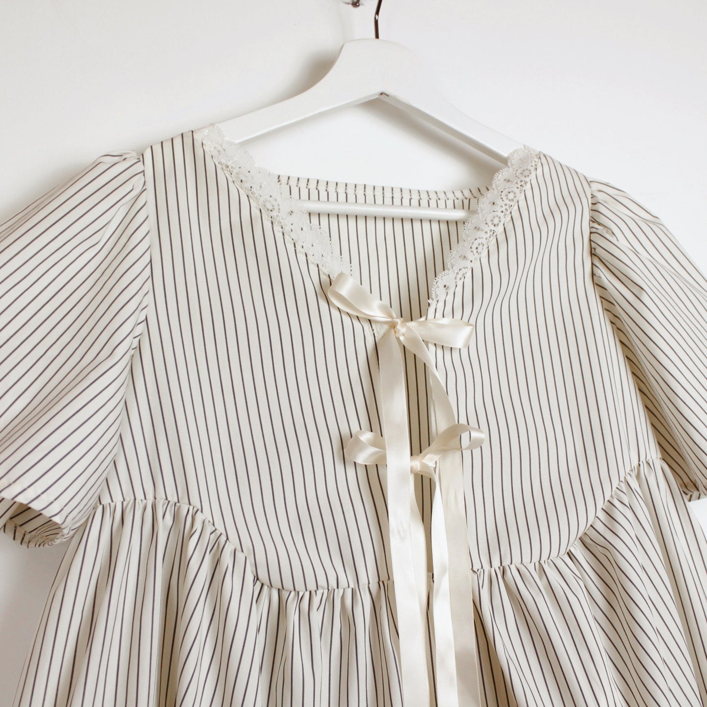 White Striped Smock Dress