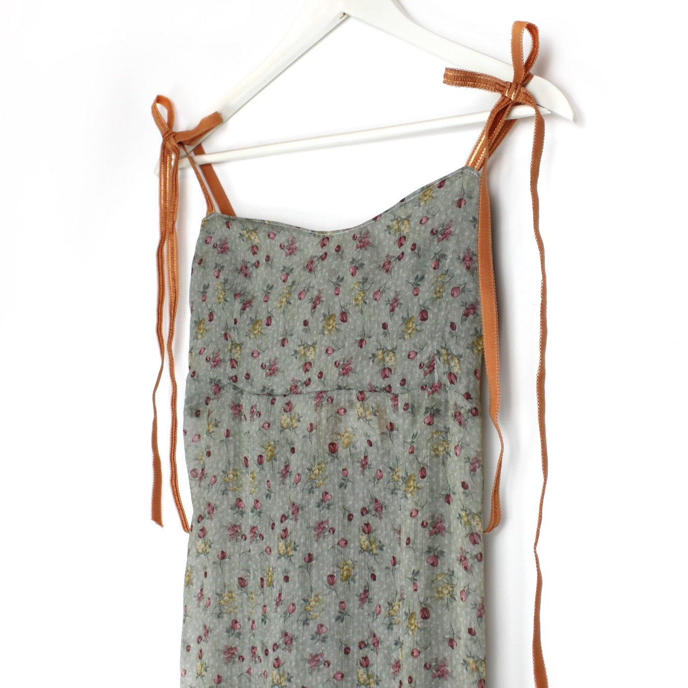 Sage Chiffon Floral Maxi Dress