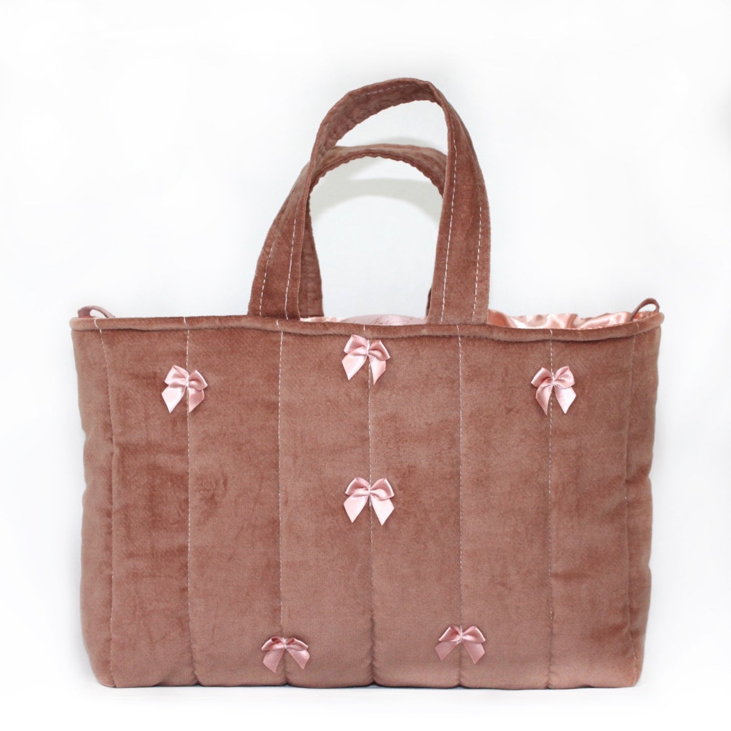 Blush Velvet Bow Bag