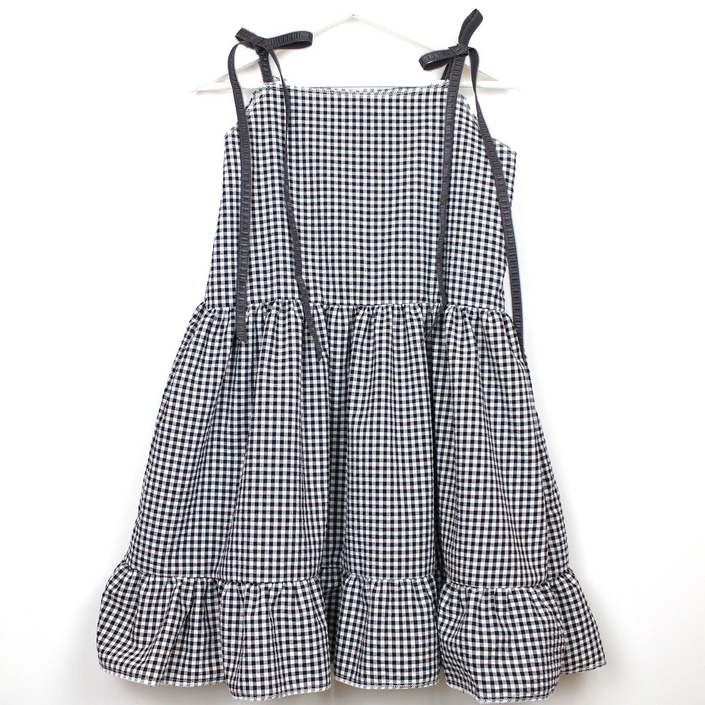 Black Gingham Smock Dress