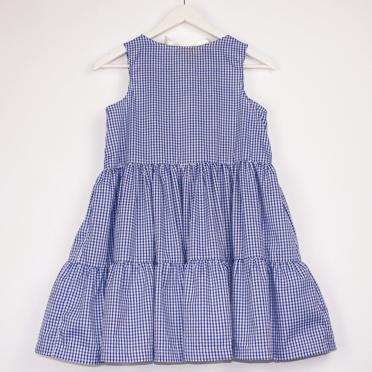 Navy Gingham Mini Dress