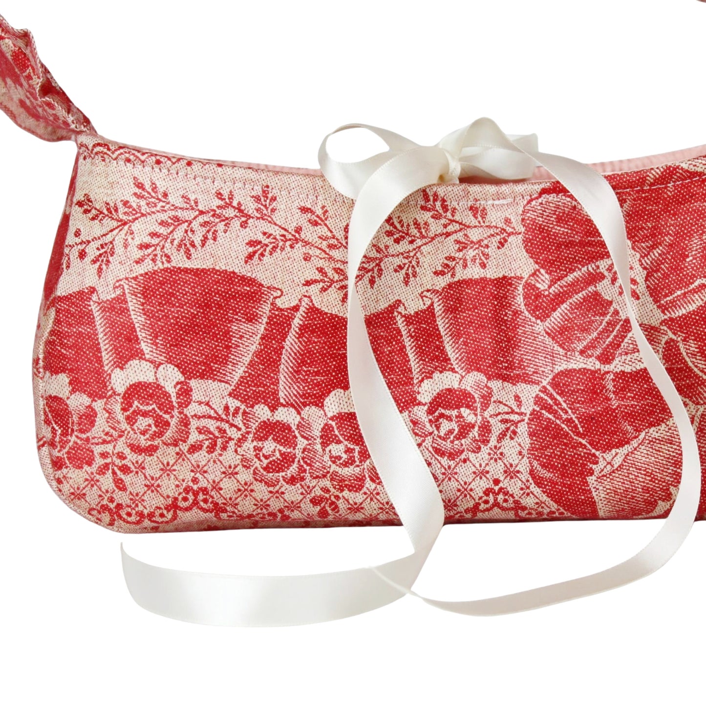 Red Ruffle Shoulder Bag
