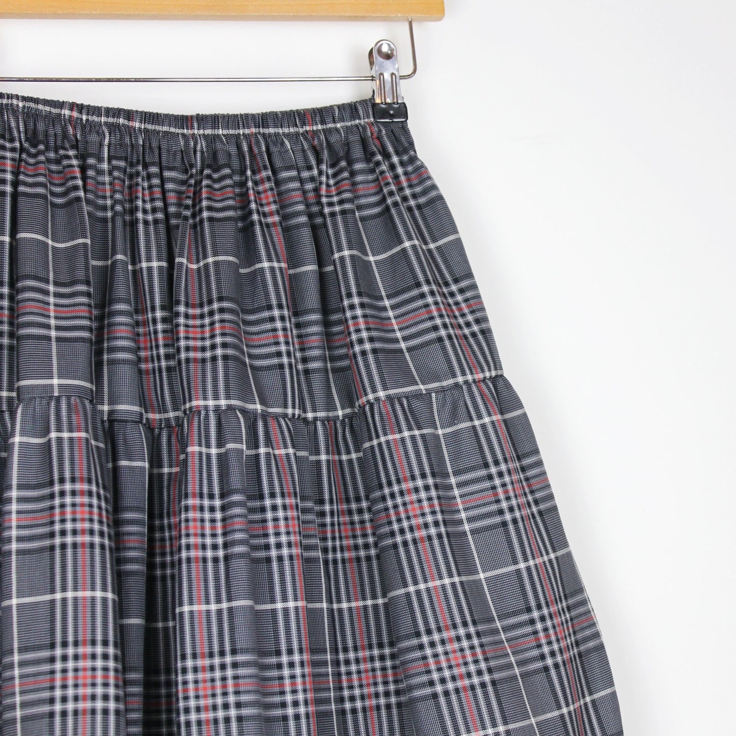 Grey Check Maxi Skirt