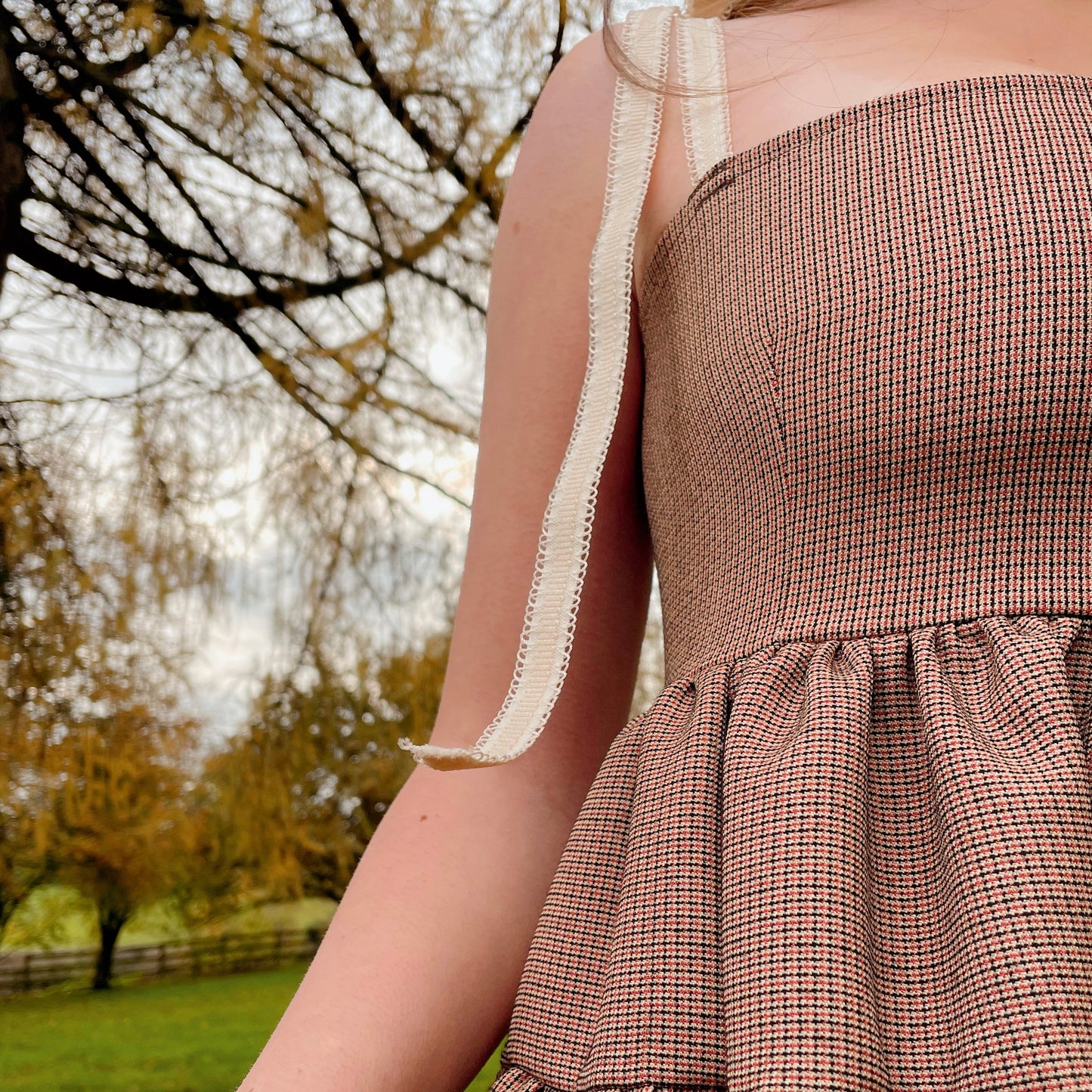 Brown Check Smock Dress