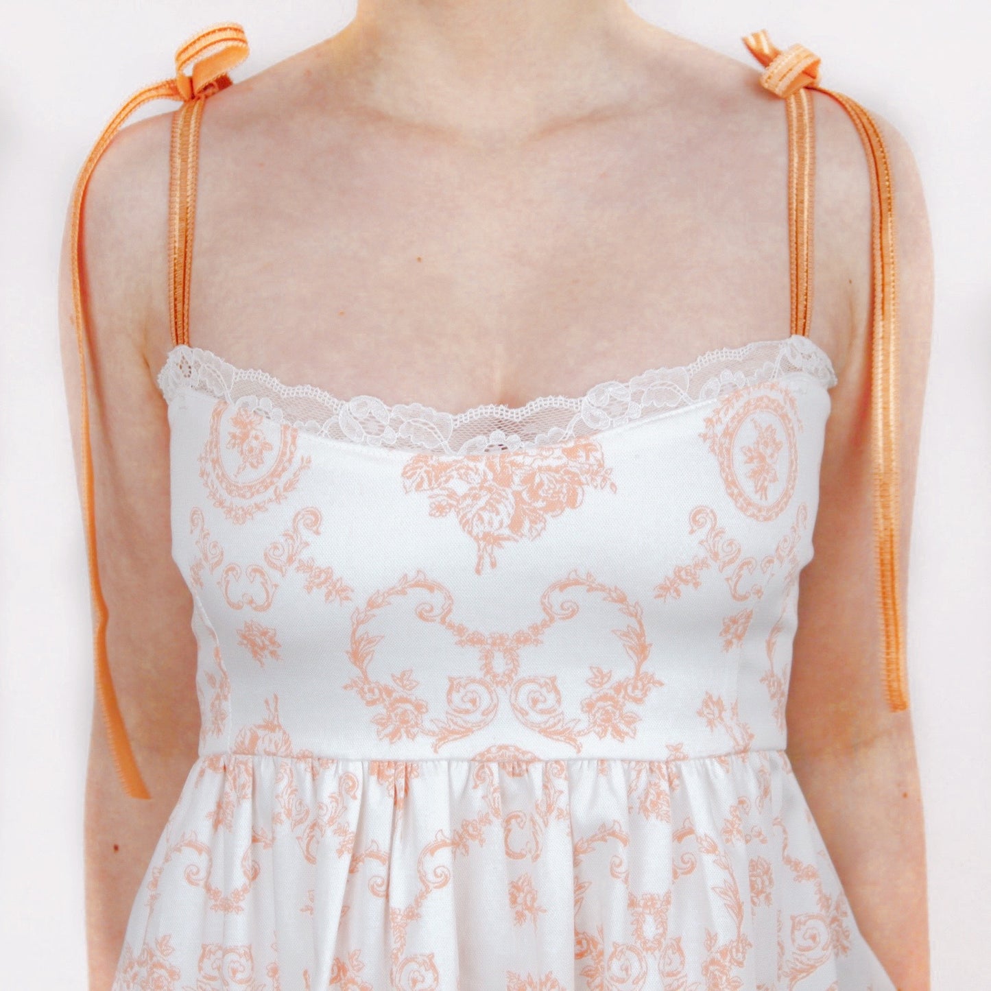 Peach Floral Smock Dress