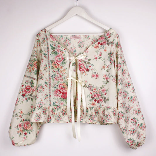 Floral Tie Front Blouse #1 - M/L