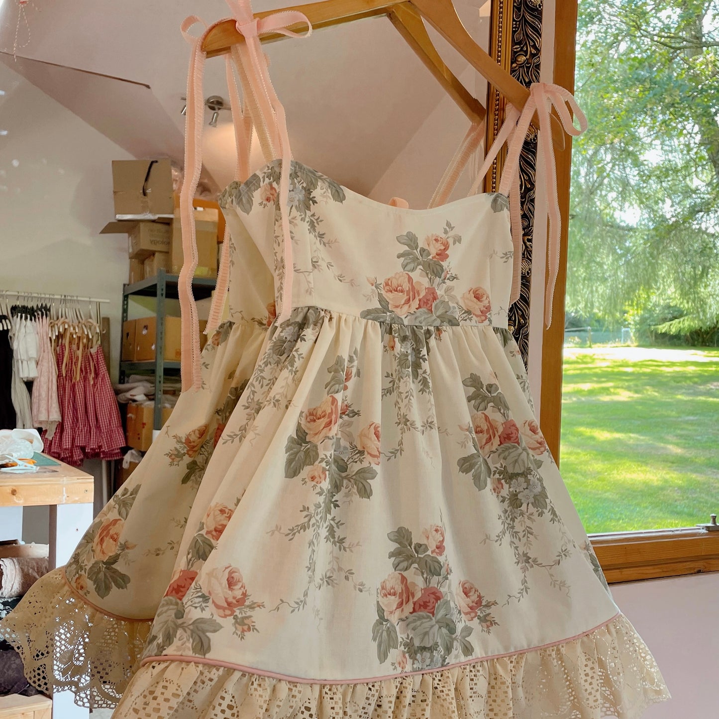Rose Lace Smock Dress #1 - M