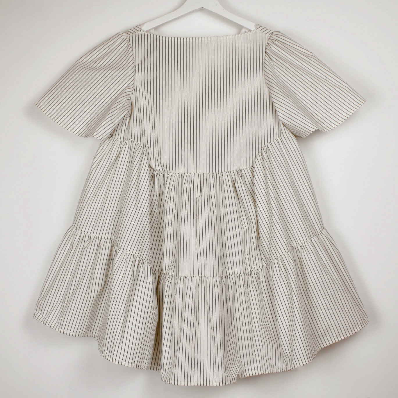 White Striped Smock Dress