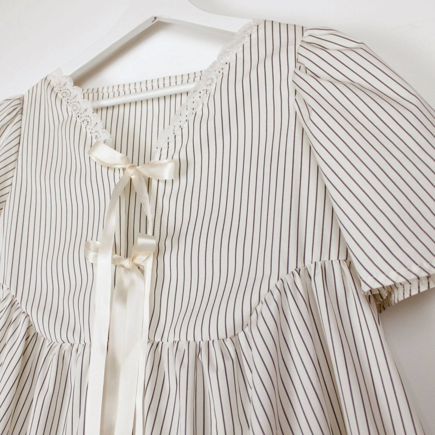 White Striped Smock Dress
