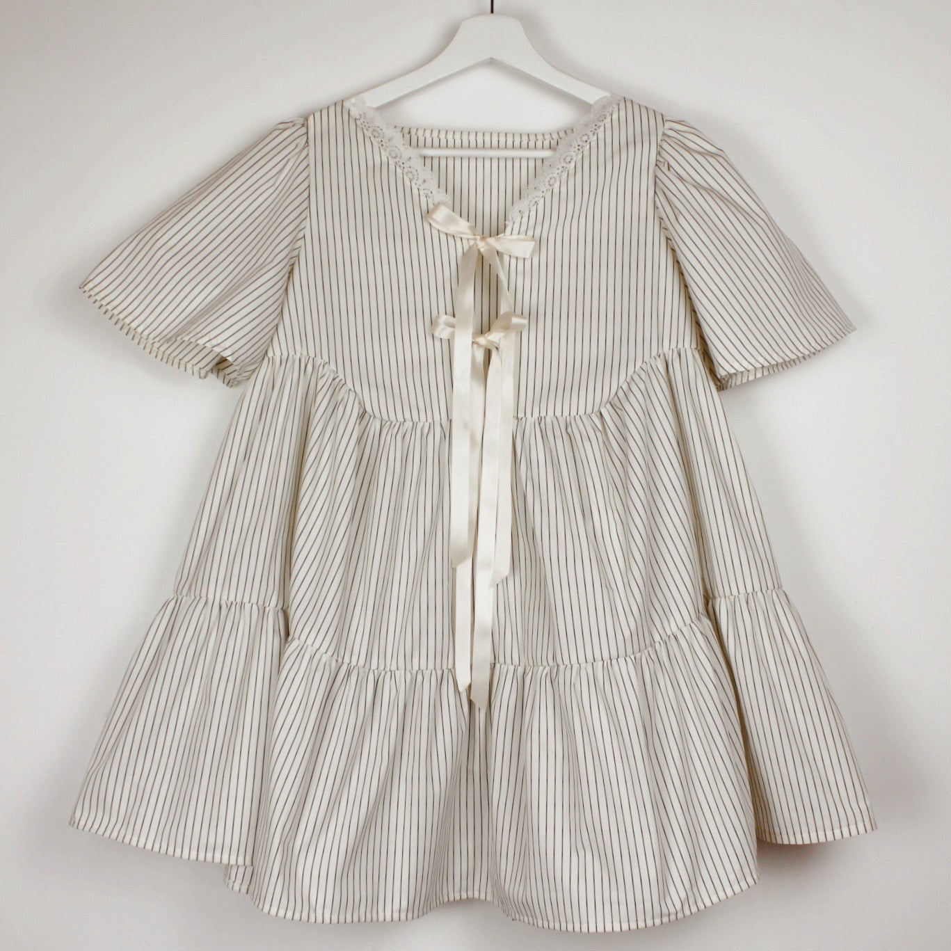 White Striped Smock Dress
