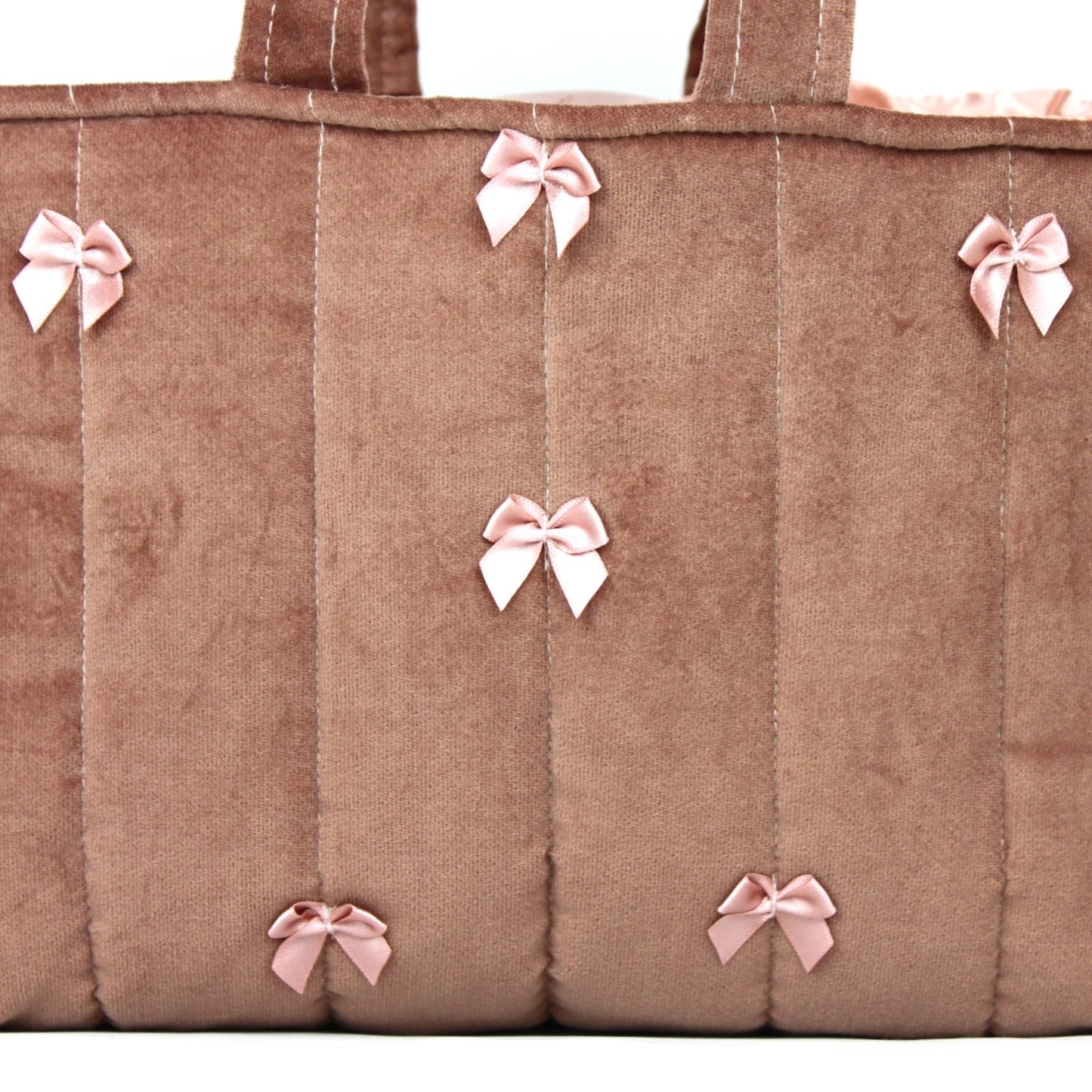 Blush Velvet Bow Bag