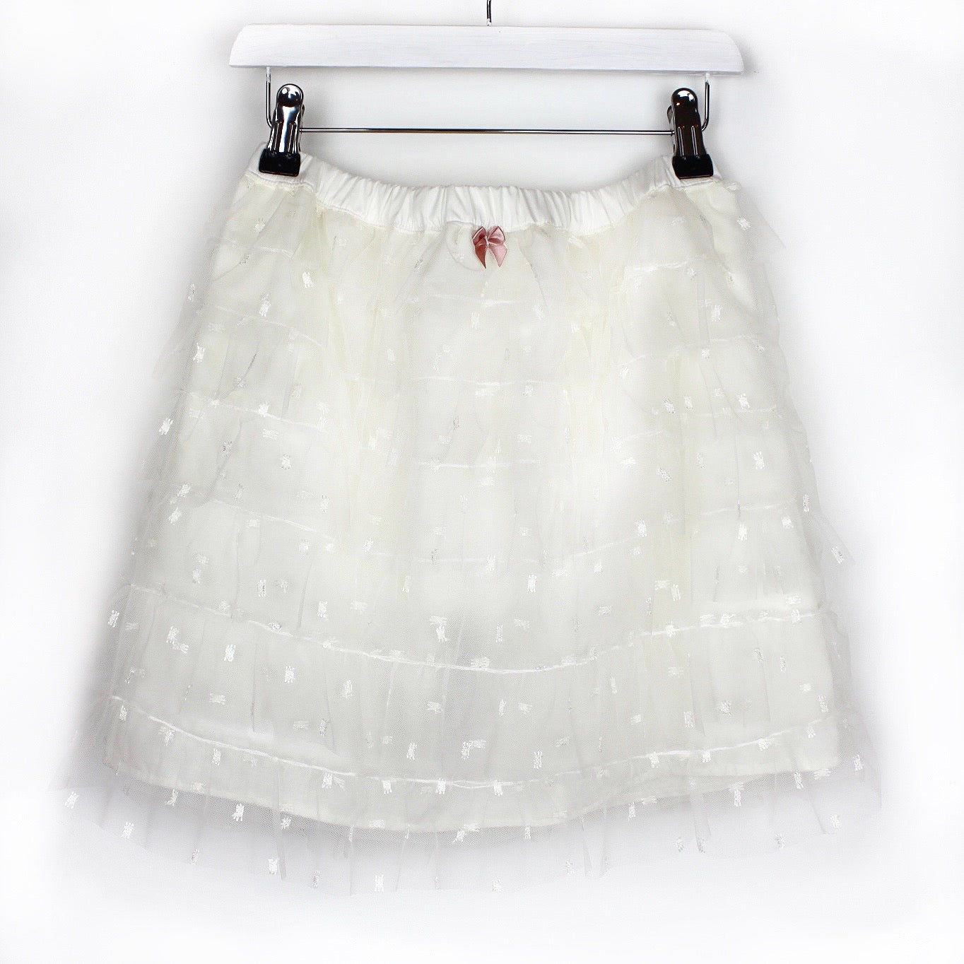 Cream Ruffle Tulle Skirt