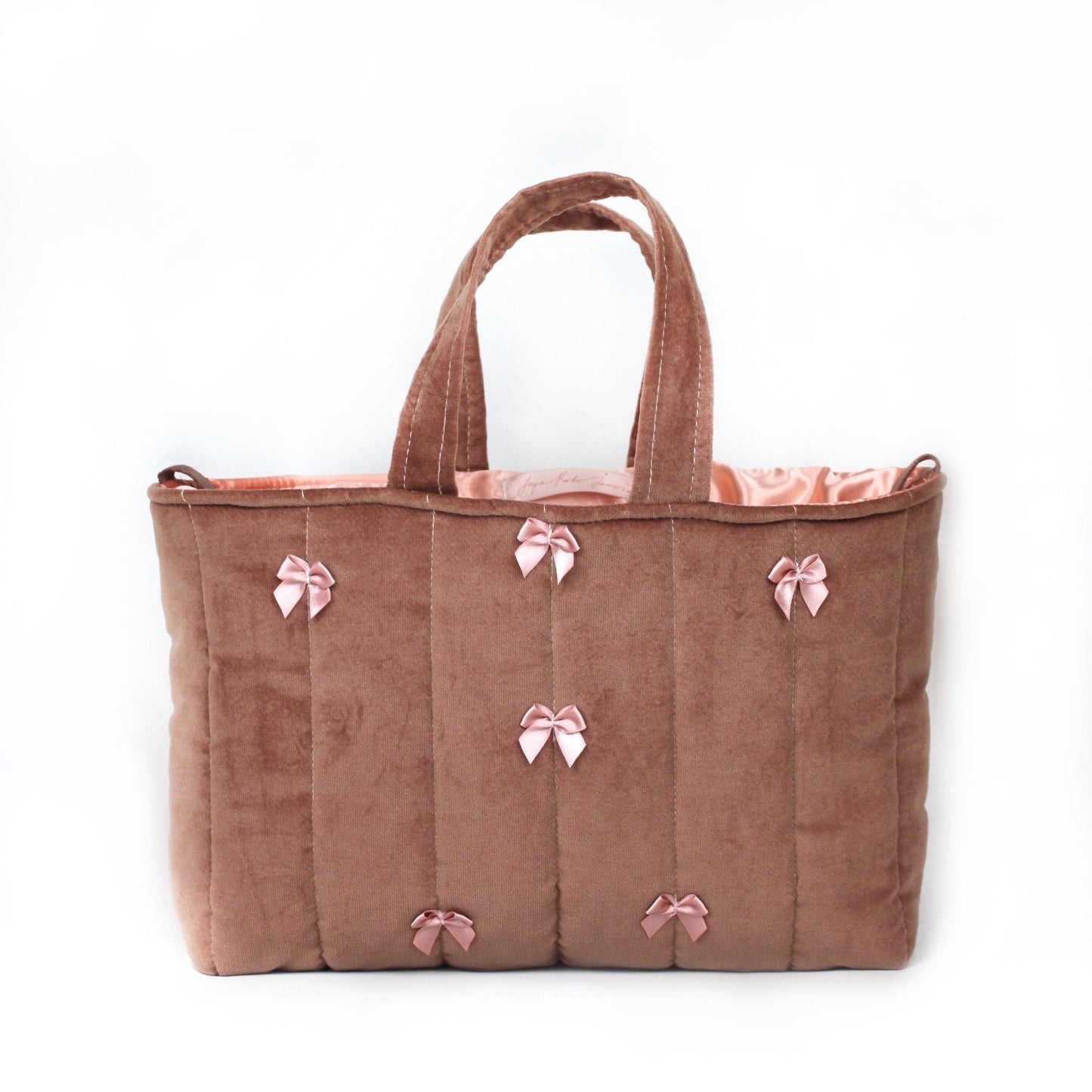 Blush Velvet Bow Bag