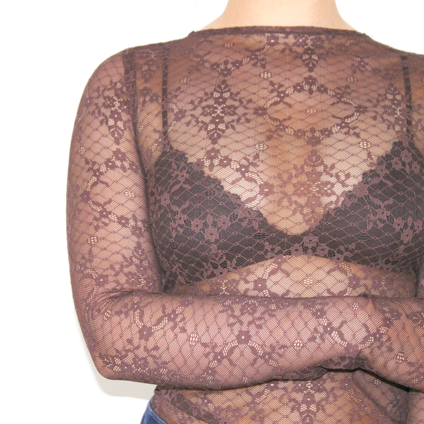 Brown Lace Top
