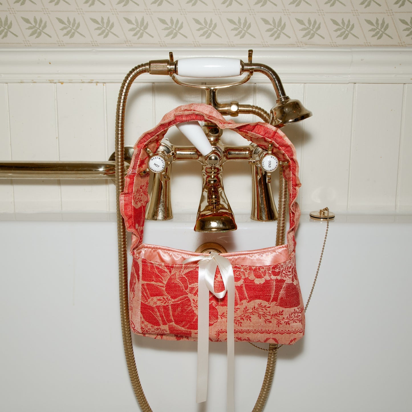Red Ruffle Shoulder Bag