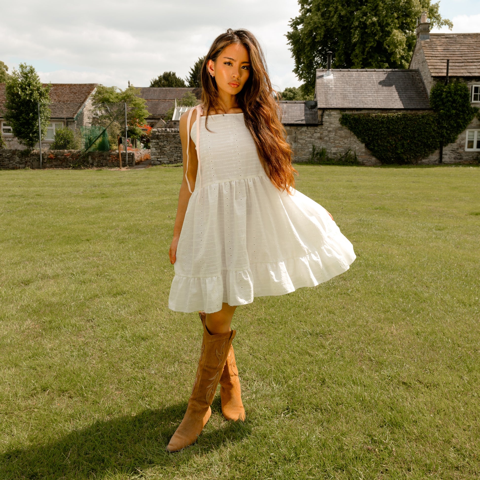 White Embroidered Smock Dress AnyaParkerJames White Embroidered Smock Dress AnyaParkerJames