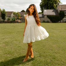 Load image into Gallery viewer, White Embroidered Smock Dress
