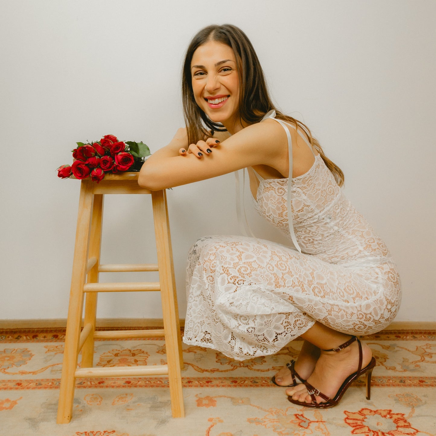 Sheer White Lace Maxi Dress