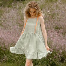 Load image into Gallery viewer, Sage Gingham Smock Dress
