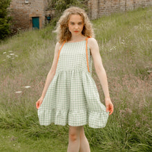 Load image into Gallery viewer, Sage Gingham Smock Dress
