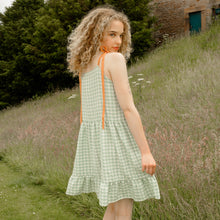 Load image into Gallery viewer, Sage Gingham Smock Dress
