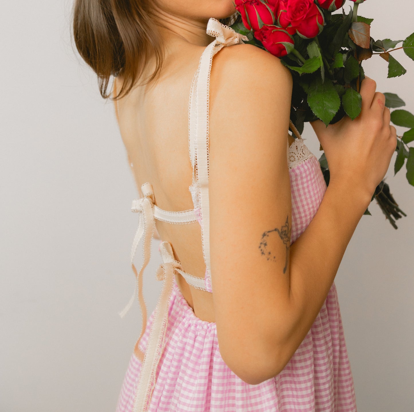 Pink Gingham Maxi Dress