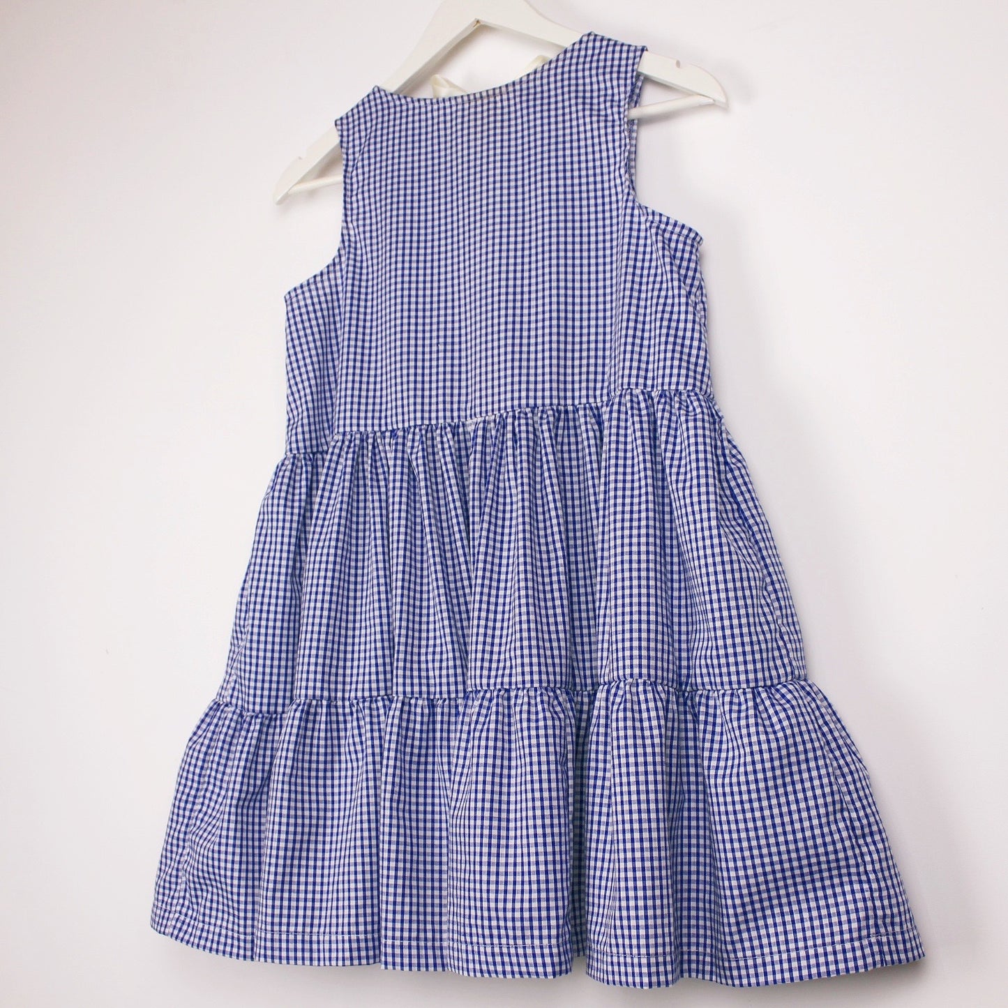 Navy Gingham Mini Dress