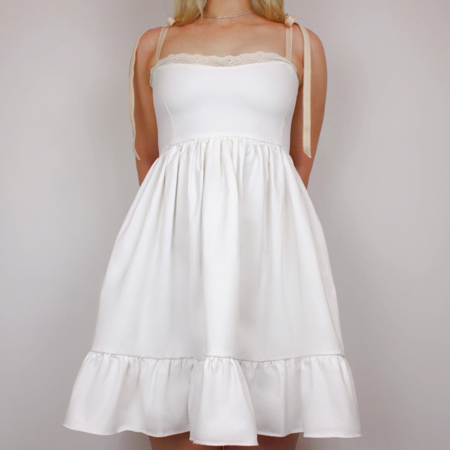 White Lace Smock Dress