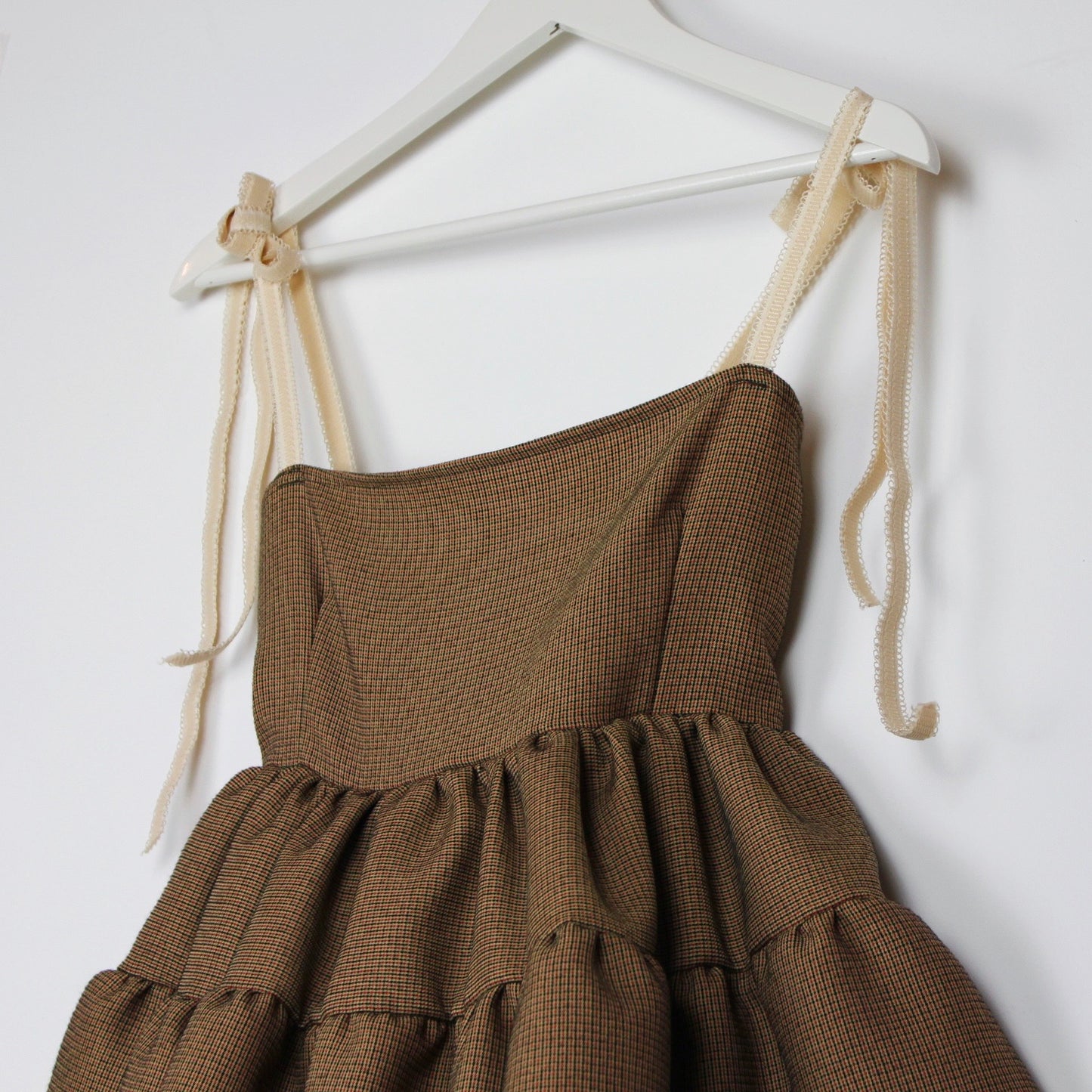 Brown Check Smock Dress