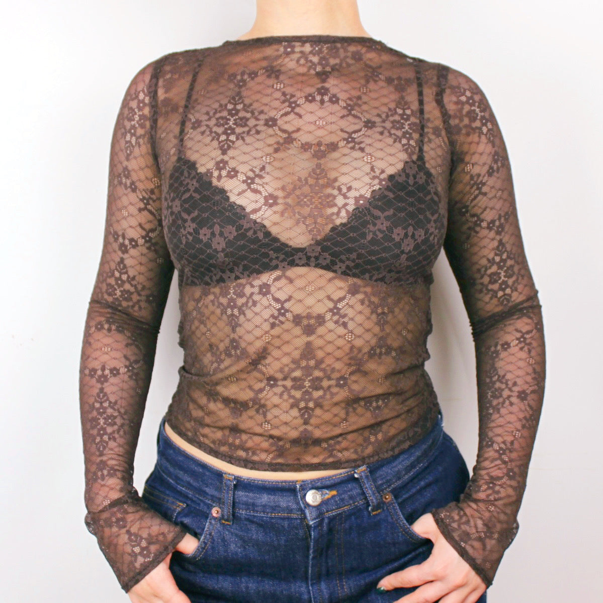 Brown Lace Top