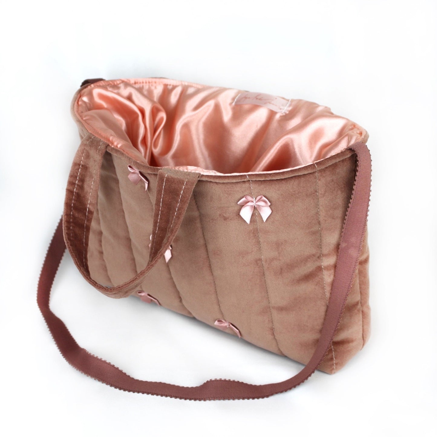 Blush Velvet Bow Bag