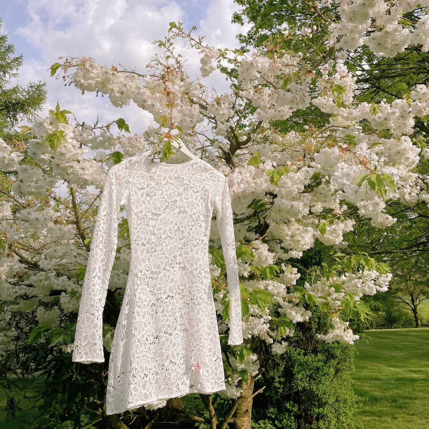 Cream Lace Mini Dress