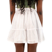 Load image into Gallery viewer, White Floral Smock Skirt
