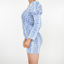 Load image into Gallery viewer, Blue Polka Dot Bodycon Dress
